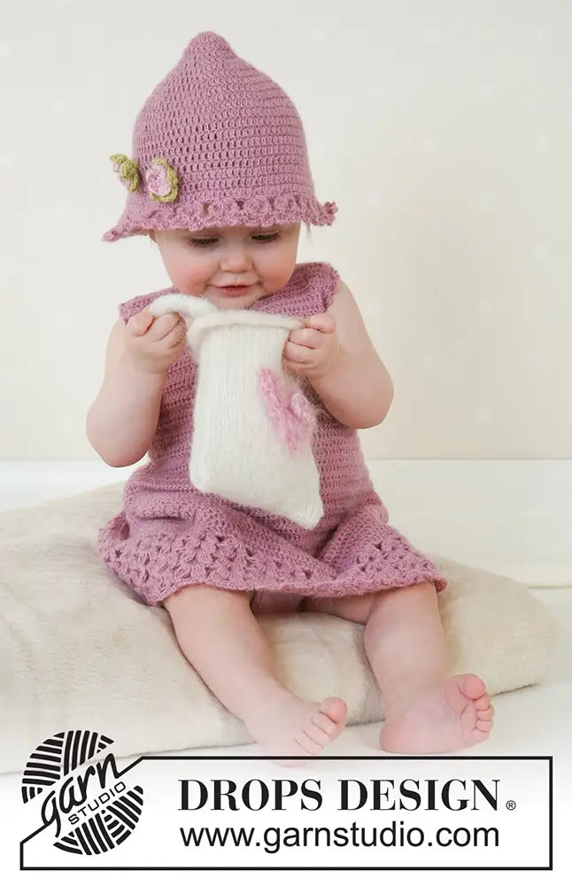 Kleid & Hut mit Tasche Little Miss Berry (Häkelset)