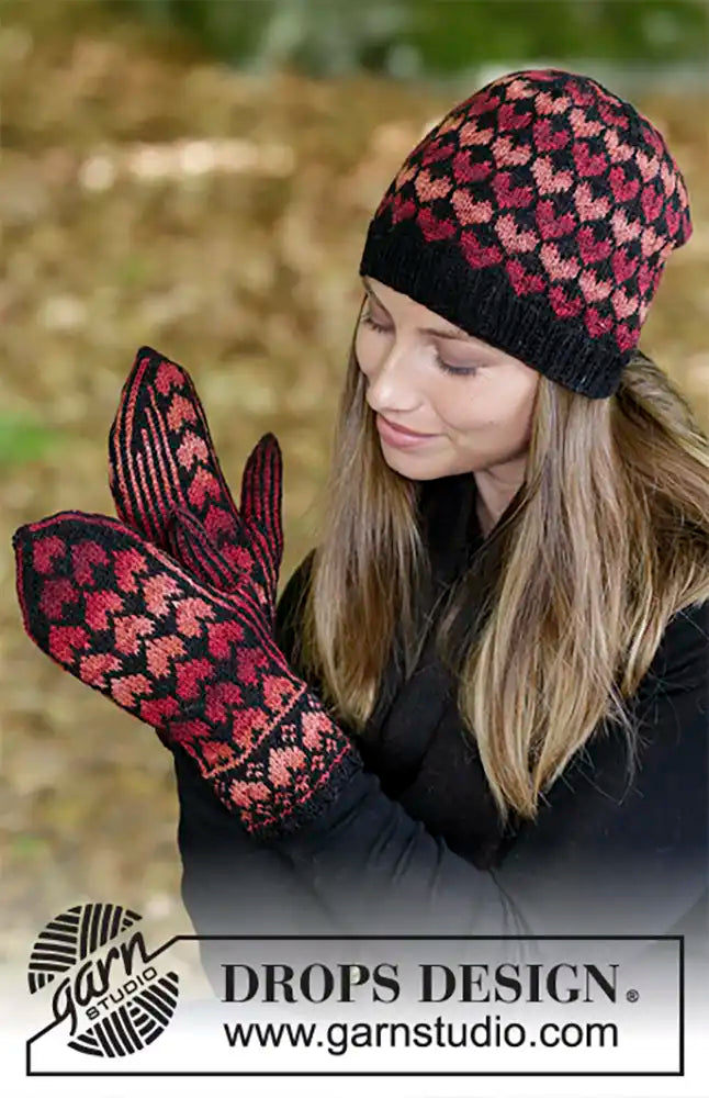 Mütze & Handschuhe Queen of Hearts (Strickset)
