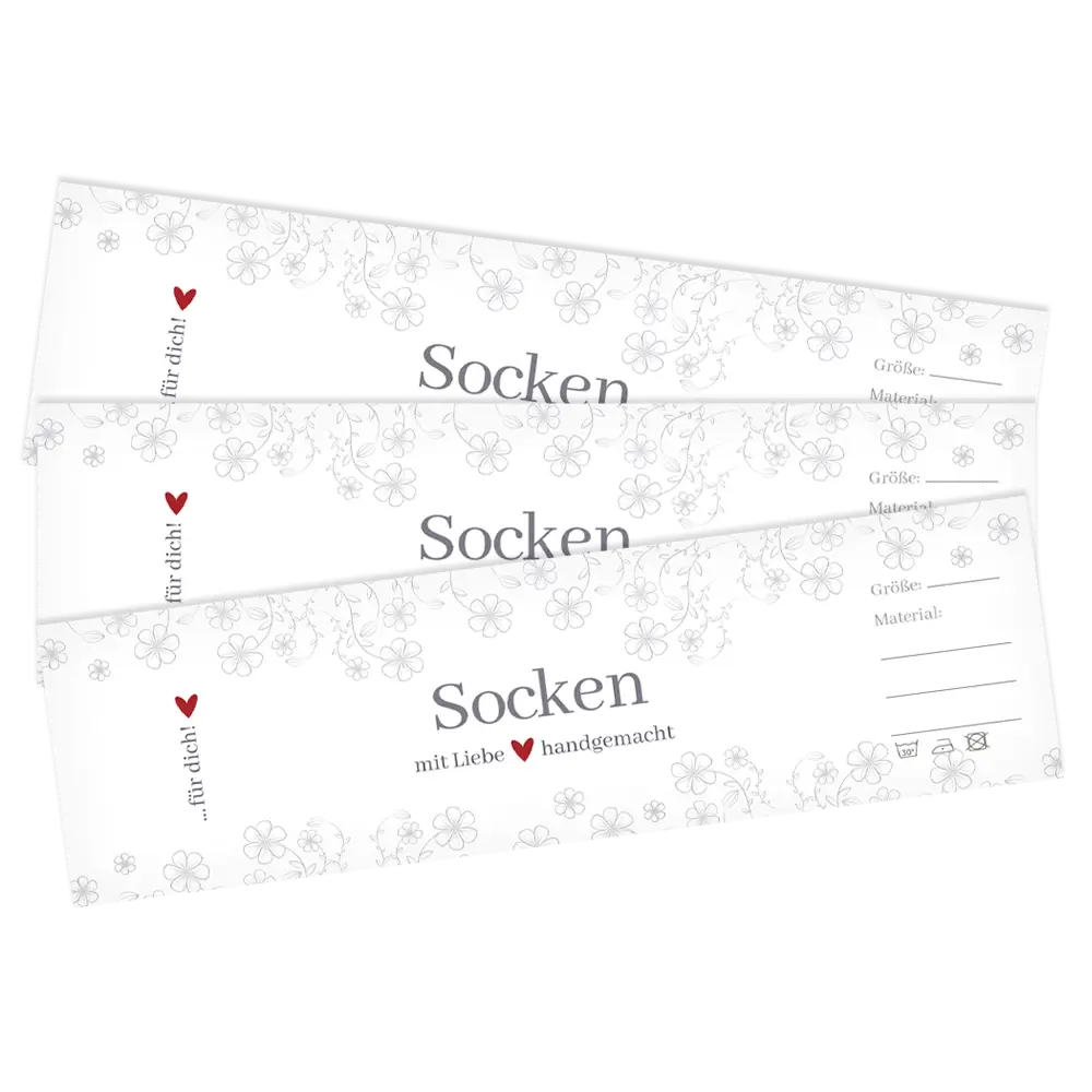 #Set_Frida's Sockenbanderole | Mit grauen Blumen