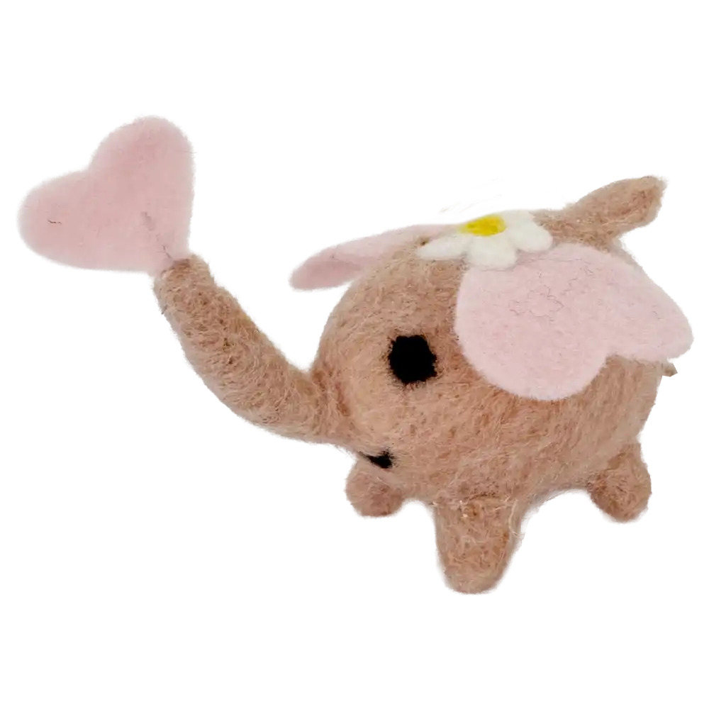 #Design_Frida's Filztier Elefant mit rosa Herz