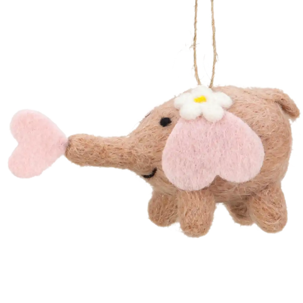 #Design_Frida's Filztier Elefant mit rosa Herz