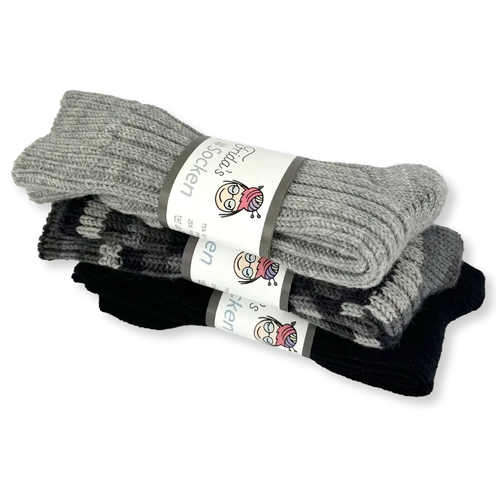 #Design_Frida's Socken 3er-Set | Granit