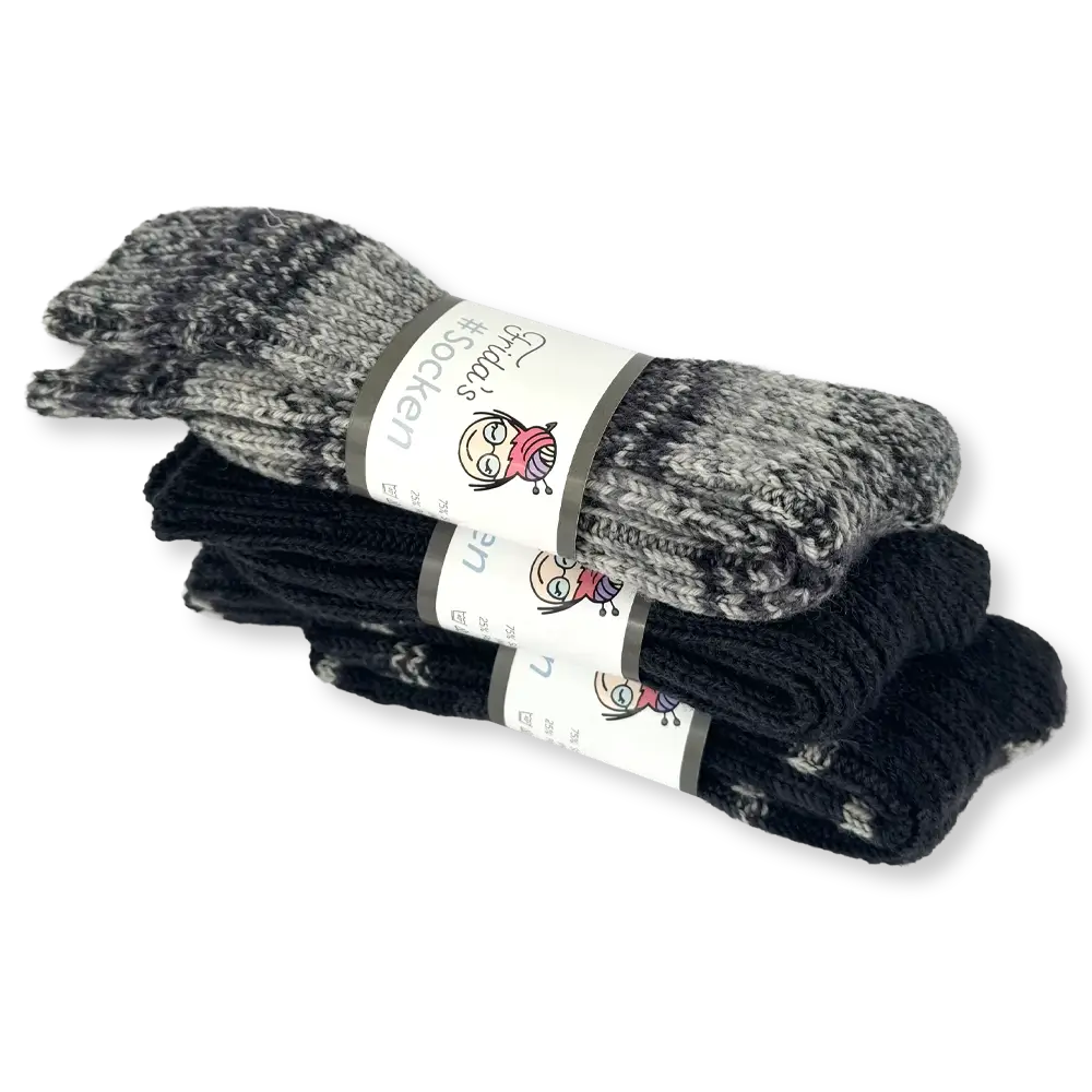 #Design_Frida's Socken 3er-Set | Schiefer