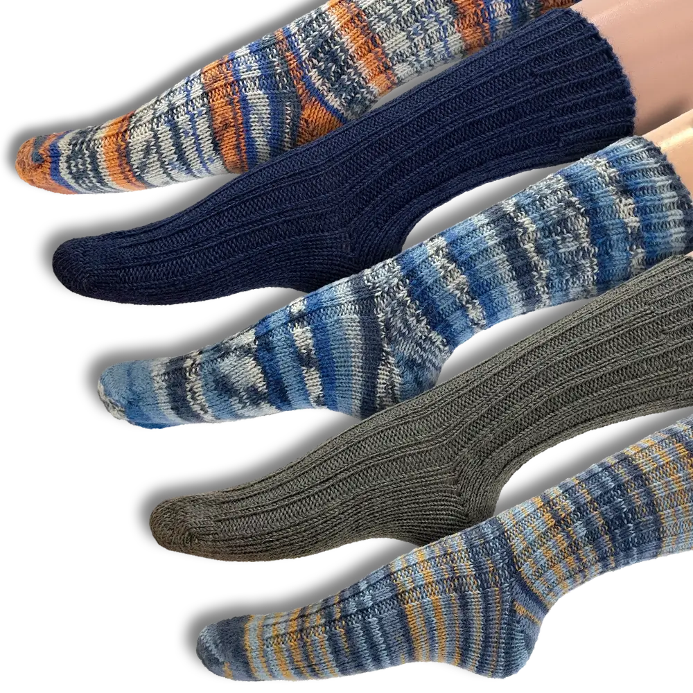 #Design_Frida's Socken 5er-Set | Blau-Grau