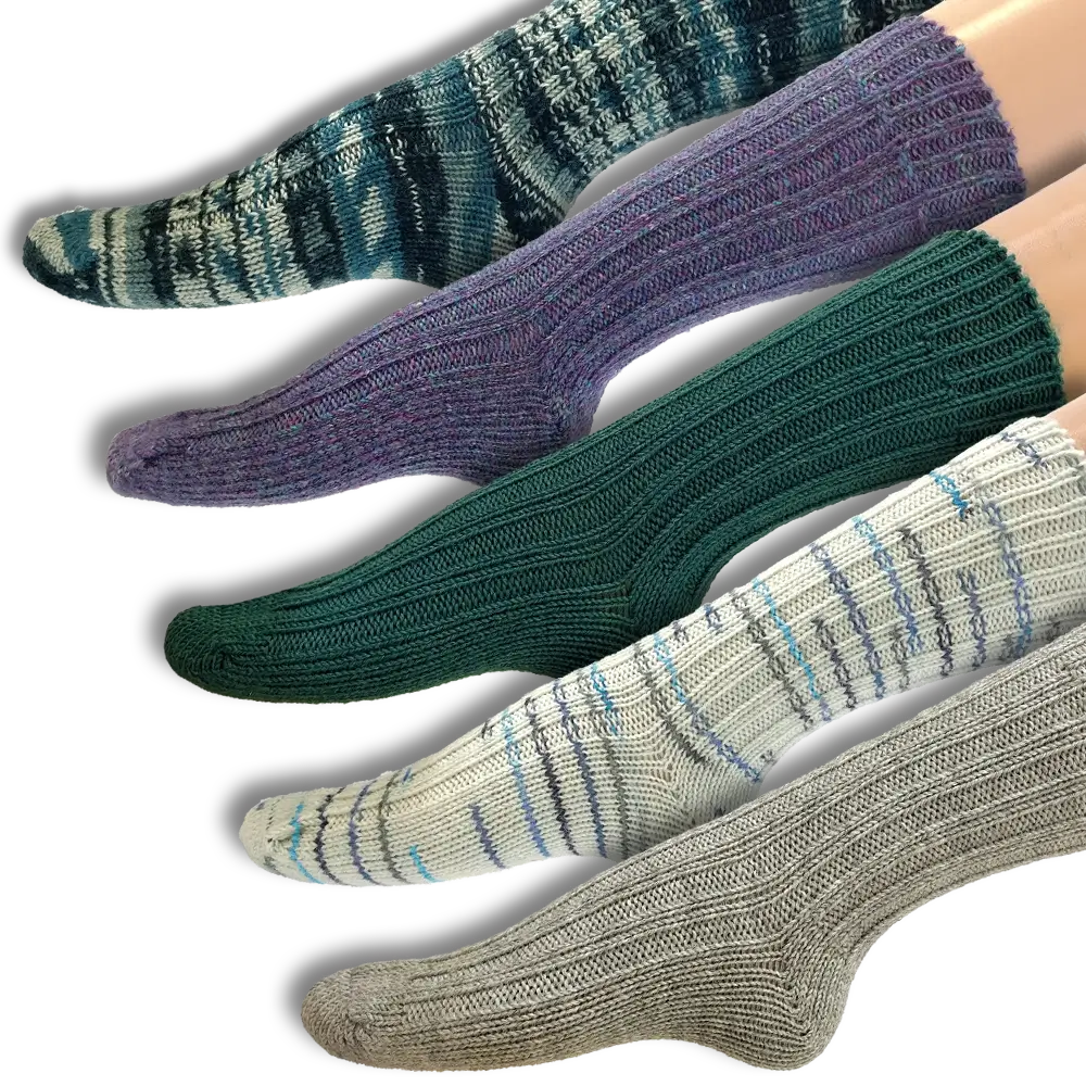 #Design_Frida's Socken 5er-Set | Grün-Grau