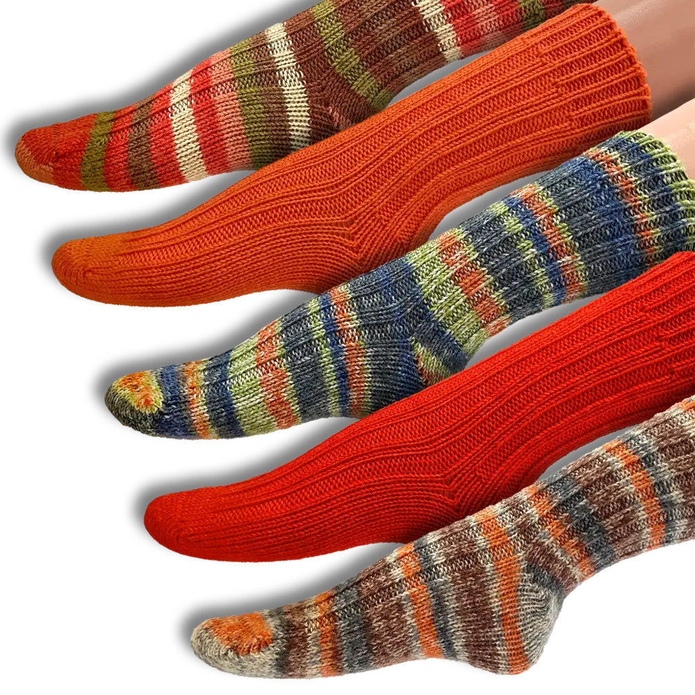 #Design_Frida's Socken 5er-Set | Orange-Mix