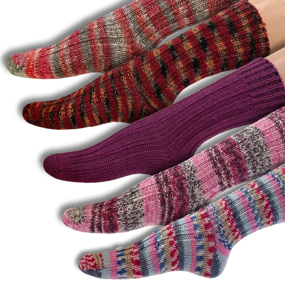 #Design_Frida's Socken 5er-Set | Rot-Lila