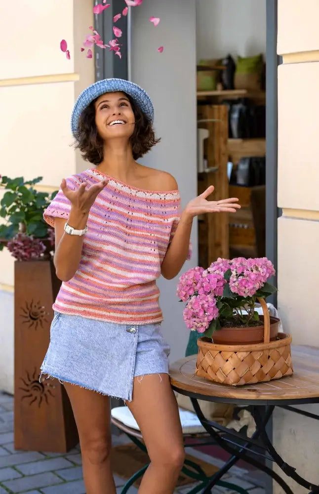 Sommerpulli mit Rundpasse (Strickset)
