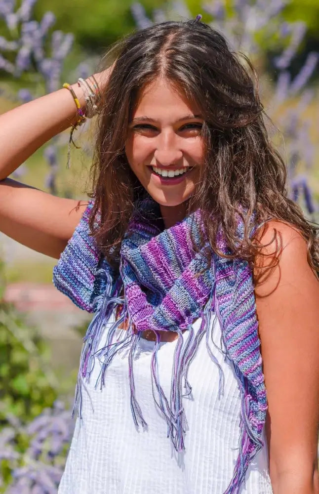 Dreiecktuch mit Fransen (Strickset)