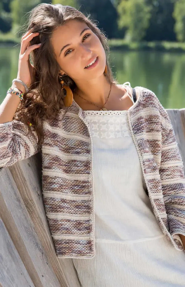 Jacke mit Streifen (Strickset)