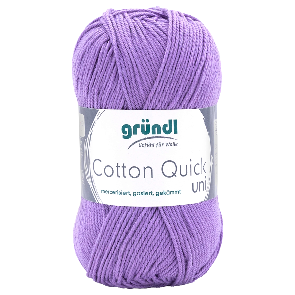 Gründl Cotton Quick Lot 5 Pelotes Laine 100% Coton Rose Violet - 50g/125m