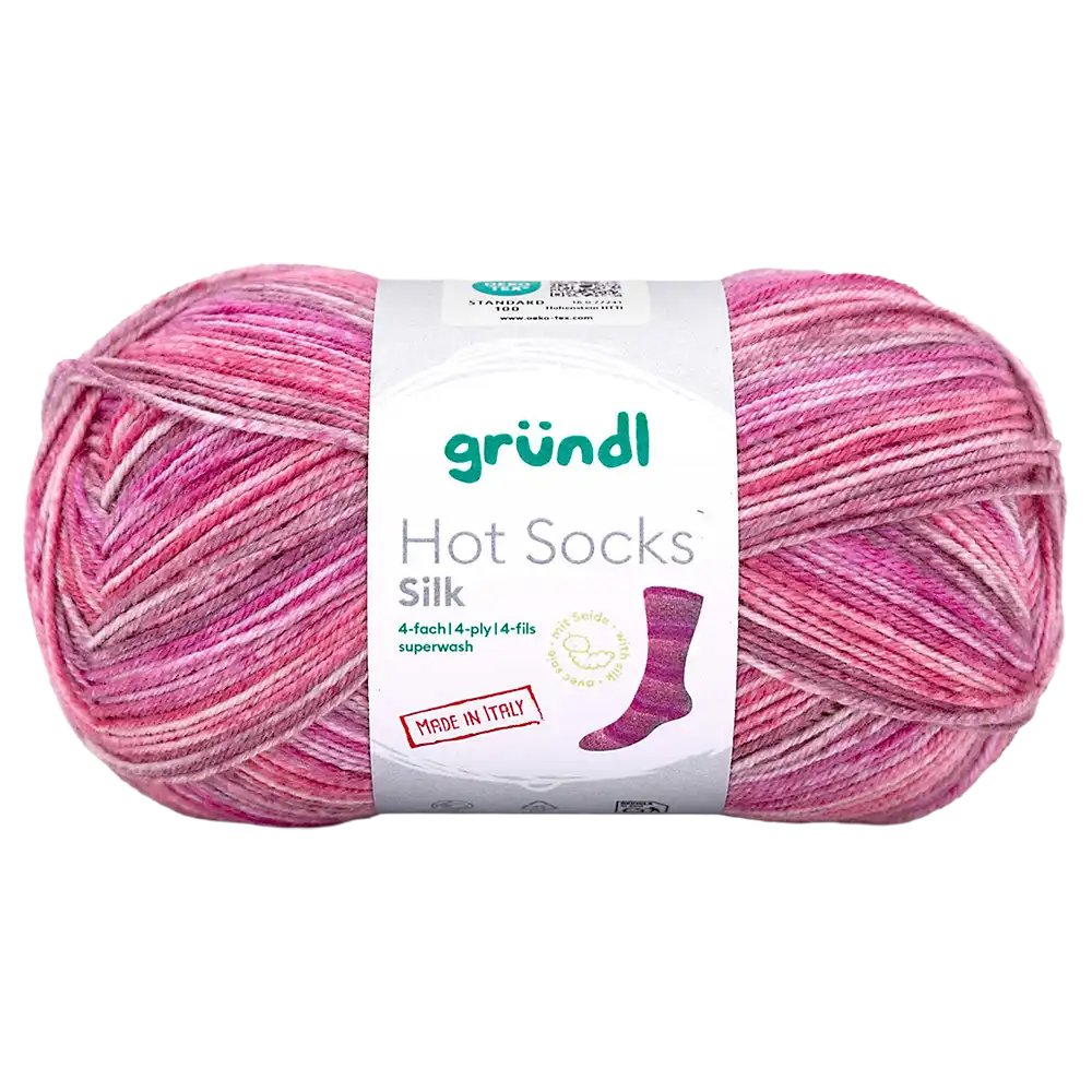 #Farbe_Hot Socks Silk 4-fach | 07 Beere-Magenta-Mauve-Lachs