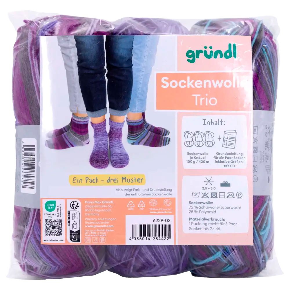 #Farbe_Gründl Trio Sockenwolle | 6229-02