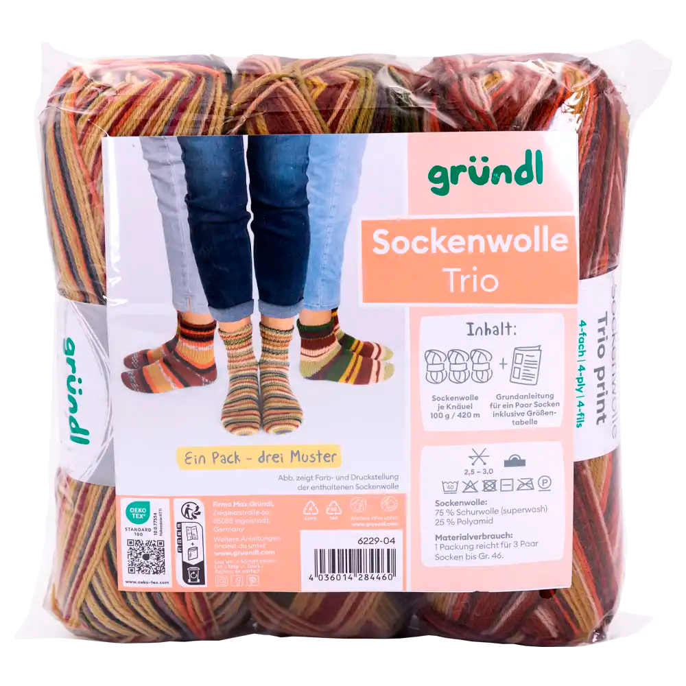 #Farbe_Gründl Trio Sockenwolle | 6229-04