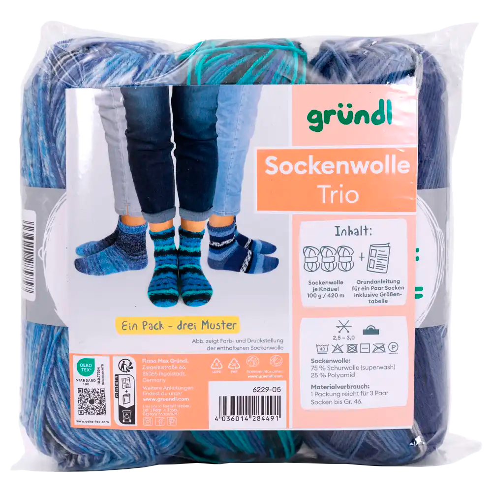 #Farbe_Gründl Trio Sockenwolle | 6229-05
