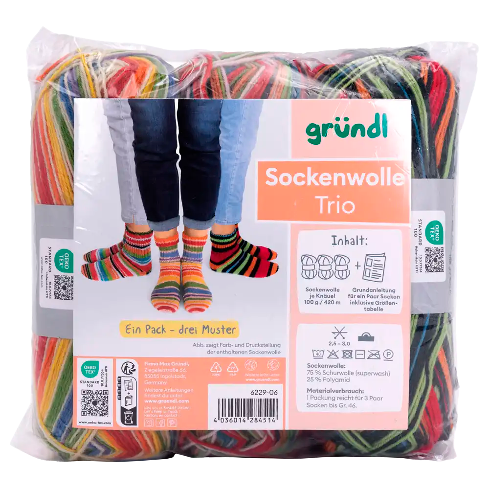 #Farbe_Gründl Trio Sockenwolle | 6229-06