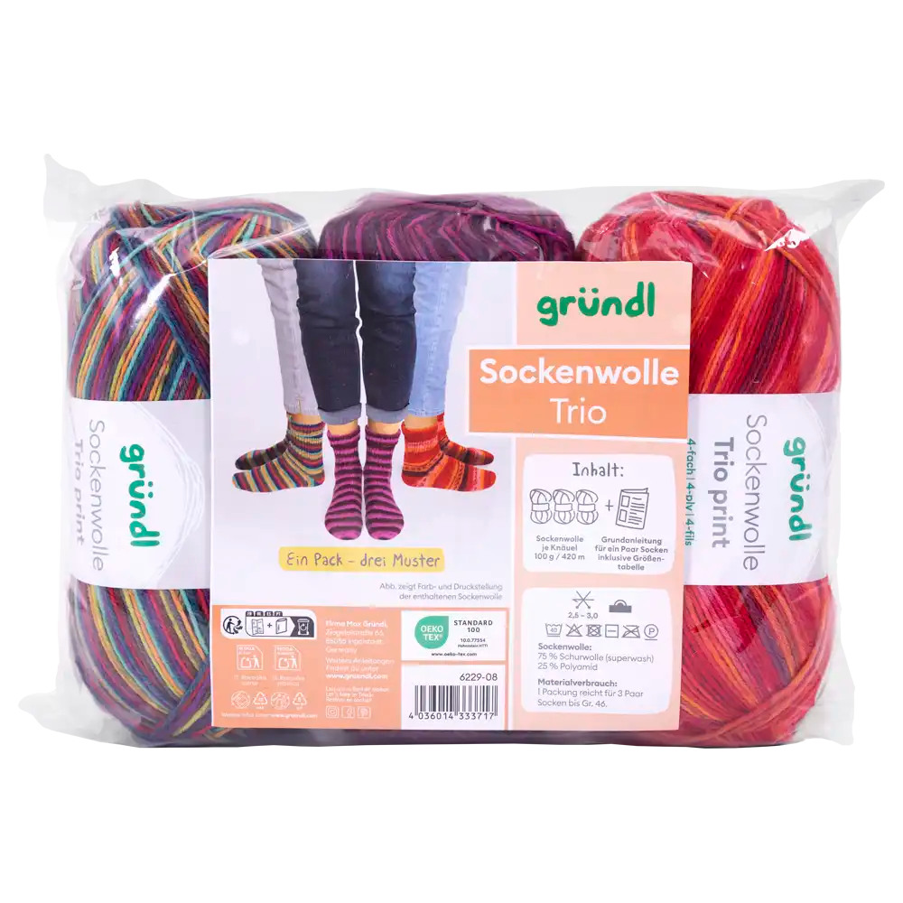 #Farbe_Gründl Trio Sockenwolle | 6229-08
