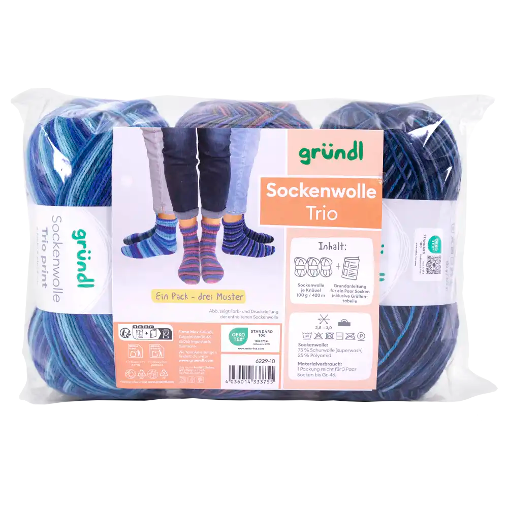#Farbe_Gründl Trio Sockenwolle | 6229-10