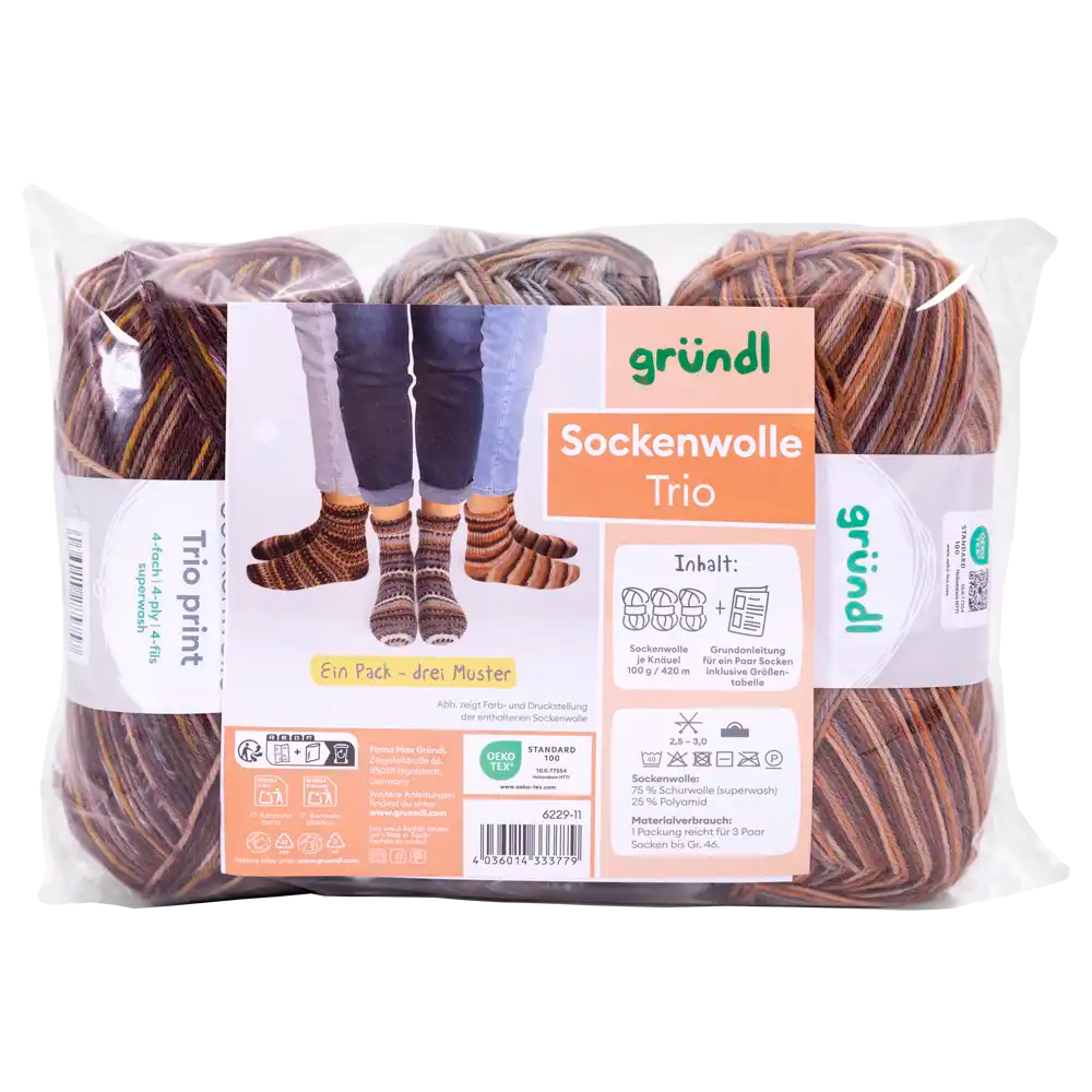 #Farbe_Gründl Trio Sockenwolle | 6229-11