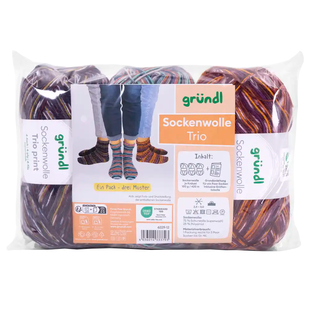 #Farbe_Gründl Trio Sockenwolle | 6229-12