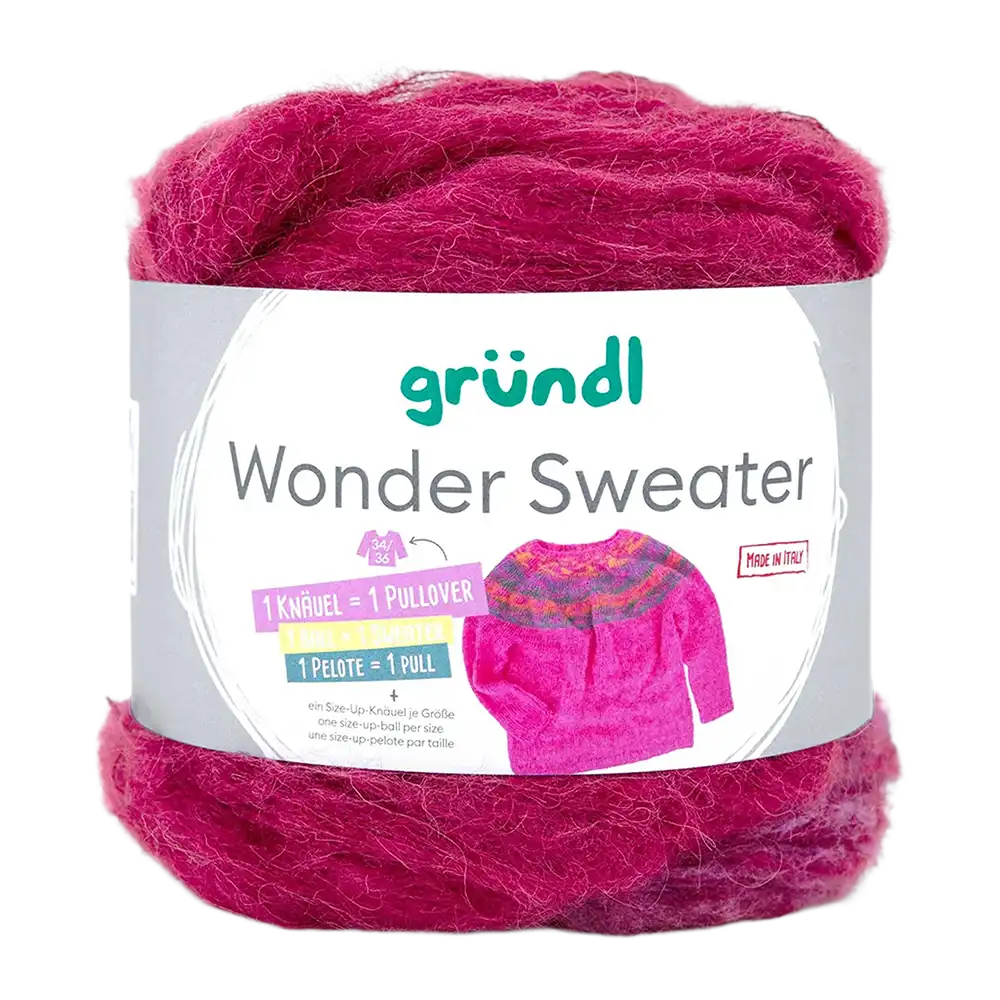 #Farbe_Gründl Wonder Sweater | 06 Magenta-Waldgrün-Goldgelb-Kobalt