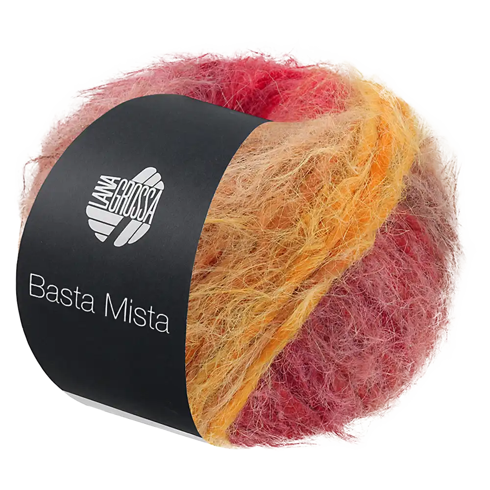 #Farbe_Lana Grossa Basta Mista | 124 Graubraun/Camel/Safrangelb/Orange/Grau-/Dunkelrot/Rot