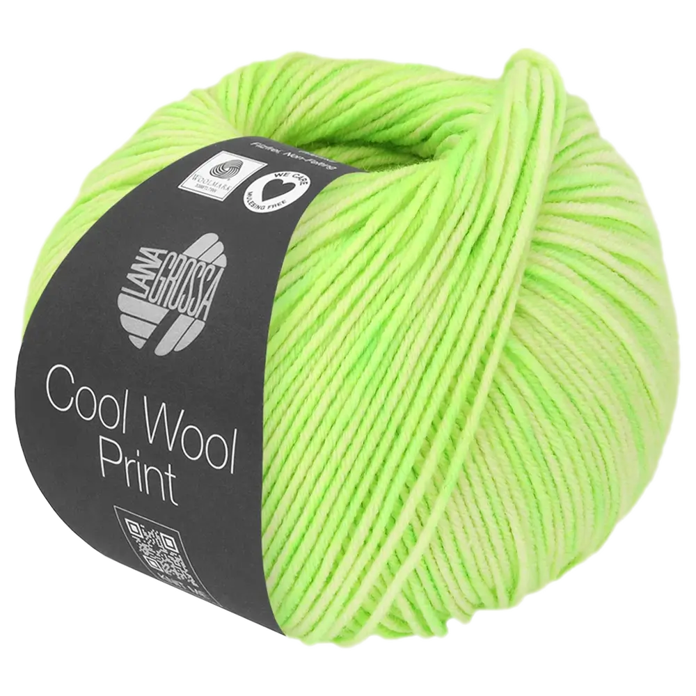 #Farbe_Lana Grossa Cool Wool Print | 6522 Neongrün/Zartgrün