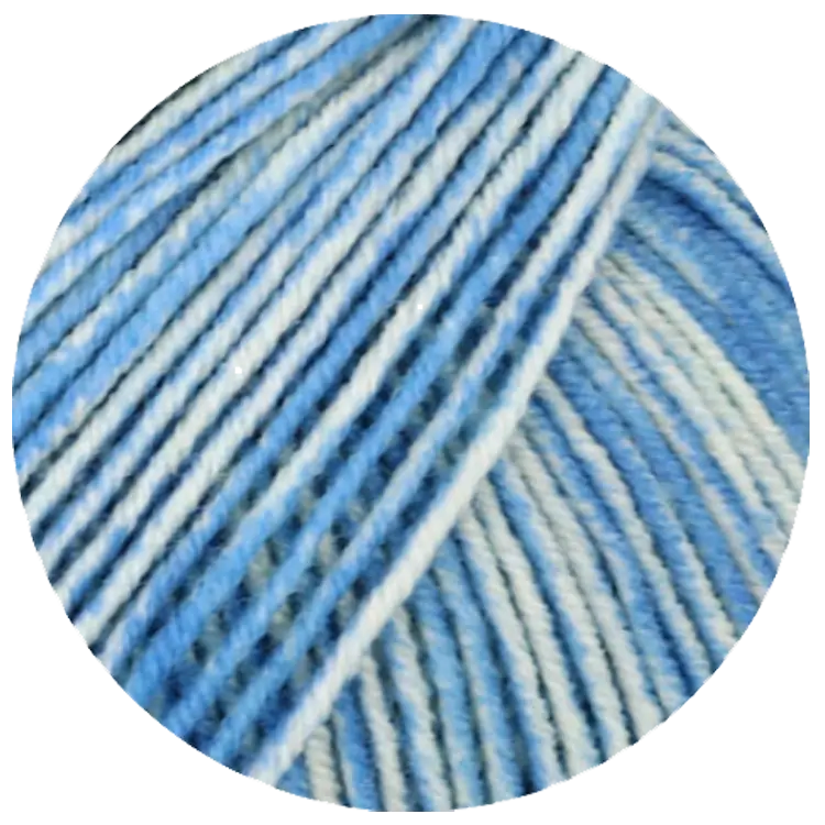 #Farbe_Lana Grossa Cool Wool Print | 6523 Neonblau/Zartblau