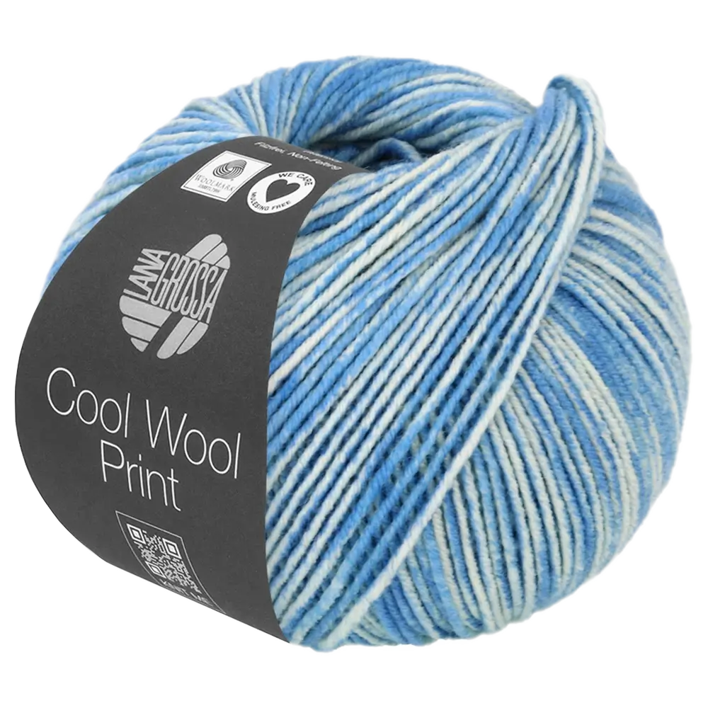 #Farbe_Lana Grossa Cool Wool Print | 6523 Neonblau/Zartblau