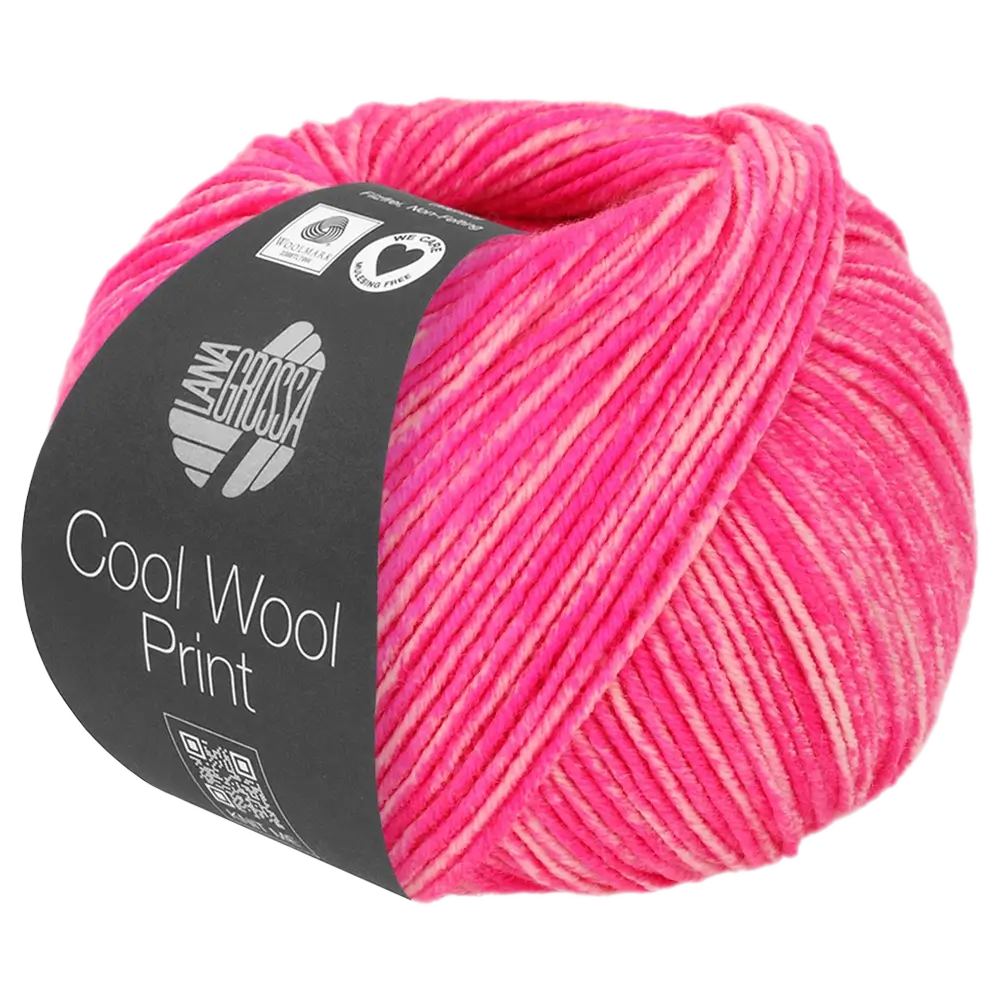 #Farbe_Lana Grossa Cool Wool Print | 6525 Neonpink/Rosa