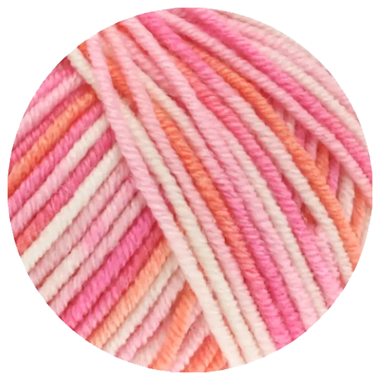 #Farbe_Lana Grossa Cool Wool Print | 726 Rosa/Pink/Koralle/Ecru