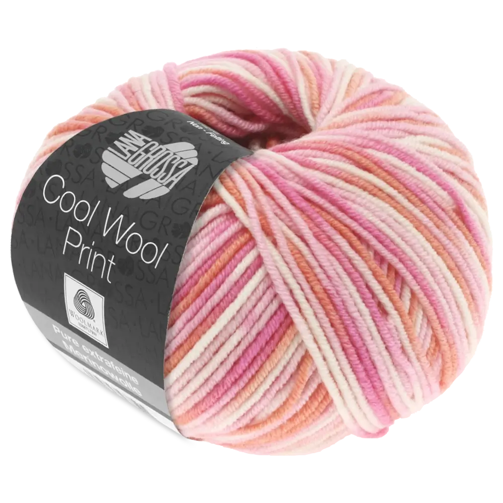 #Farbe_Lana Grossa Cool Wool Print | 726 Rosa/Pink/Koralle/Ecru