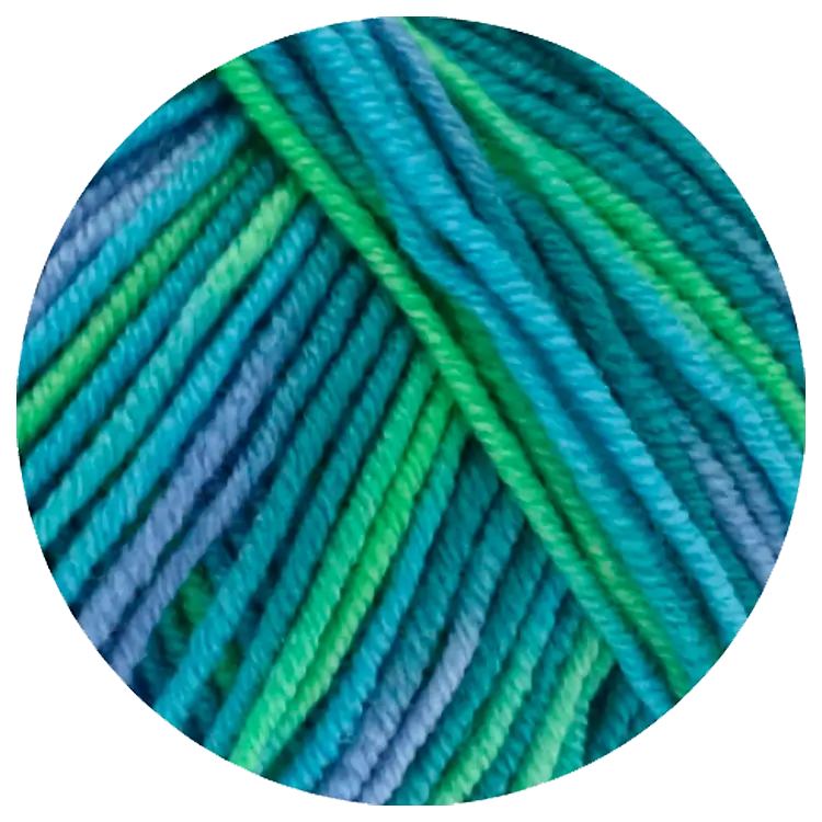 #Farbe_Lana Grossa Cool Wool Print | 757 Türkis/Petrol/Himmelblau/Hellgrün