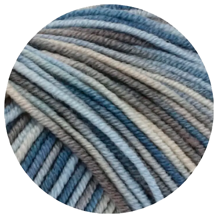 #Farbe_Lana Grossa Cool Wool Print | 763 Hellblau/Grège/Graubraun/Blaugrau