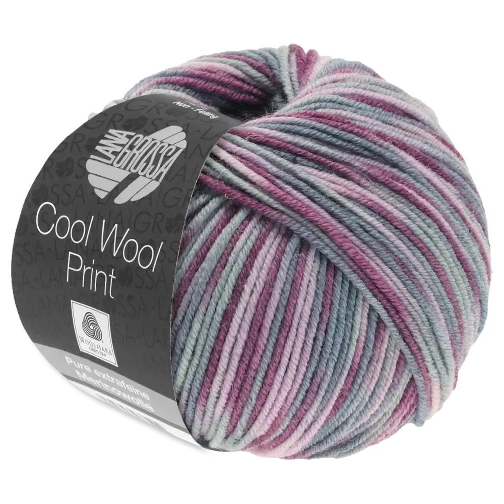 #Farbe_Lana Grossa Cool Wool Print | 815 Antikviolett/Altrosa/Hellgrau/Mittelgrau