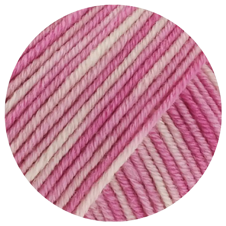 #Farbe_Lana Grossa Cool Wool Print | 842 Rosa/Fuchsia/Ecru