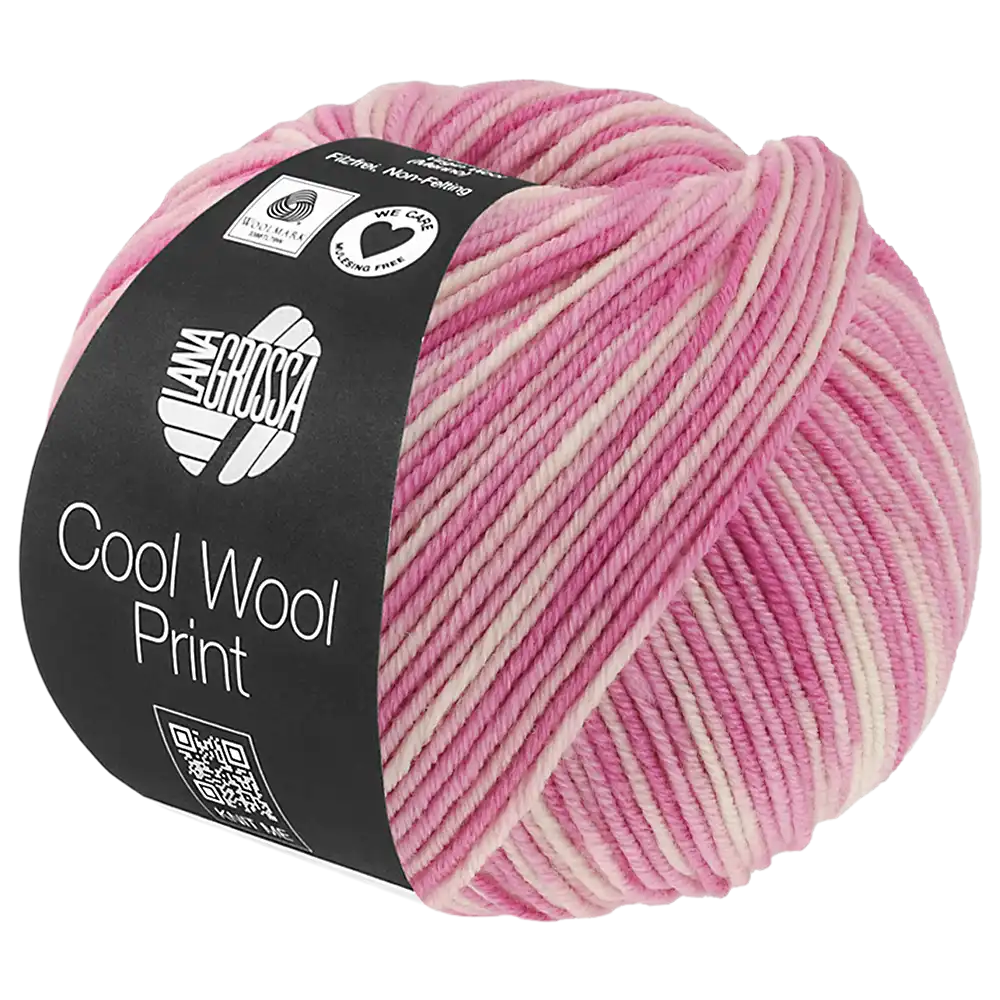#Farbe_Lana Grossa Cool Wool Print | 842 Rosa/Fuchsia/Ecru