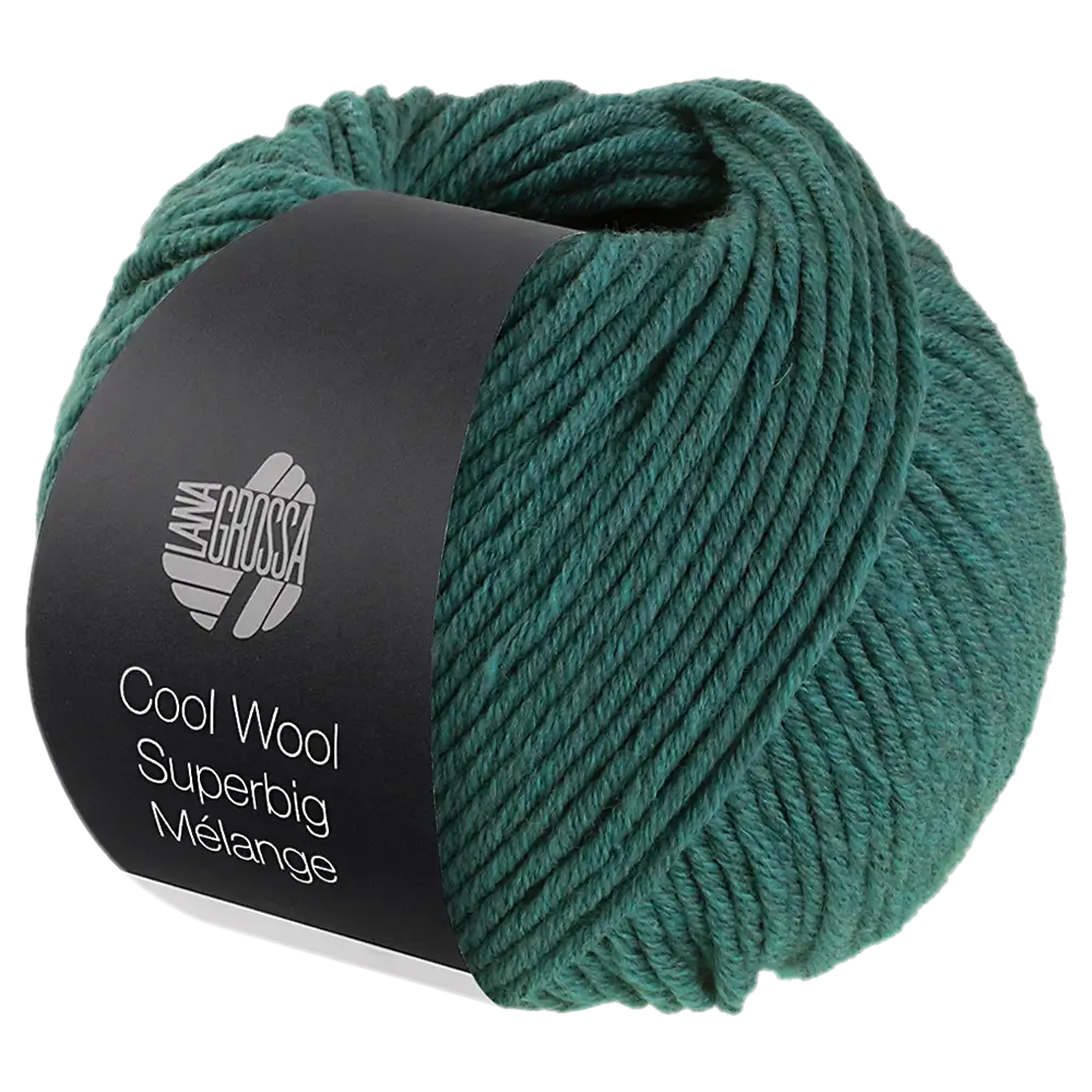 #Farbe_Lana Grossa Cool Wool Superbig Mélange | 210 Dunkelgrün meliert