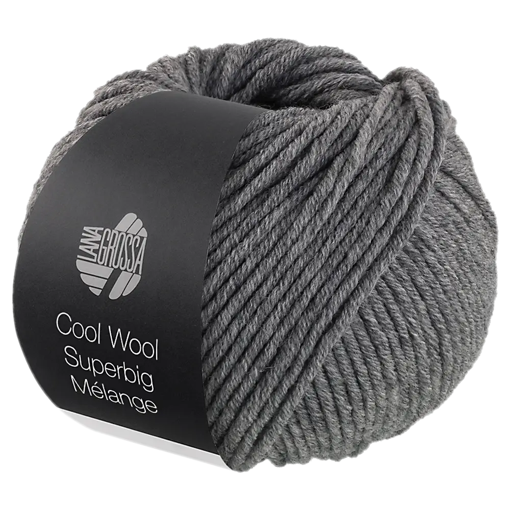 #Farbe_Lana Grossa Cool Wool Superbig Mélange | 217 Mittelgrau meliert