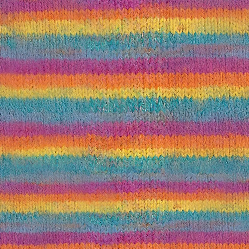 #Farbe_Lana Grossa Cosy Socks | 1510 Petrol/Rauchblau/Fuchsia/Orange/Gelb