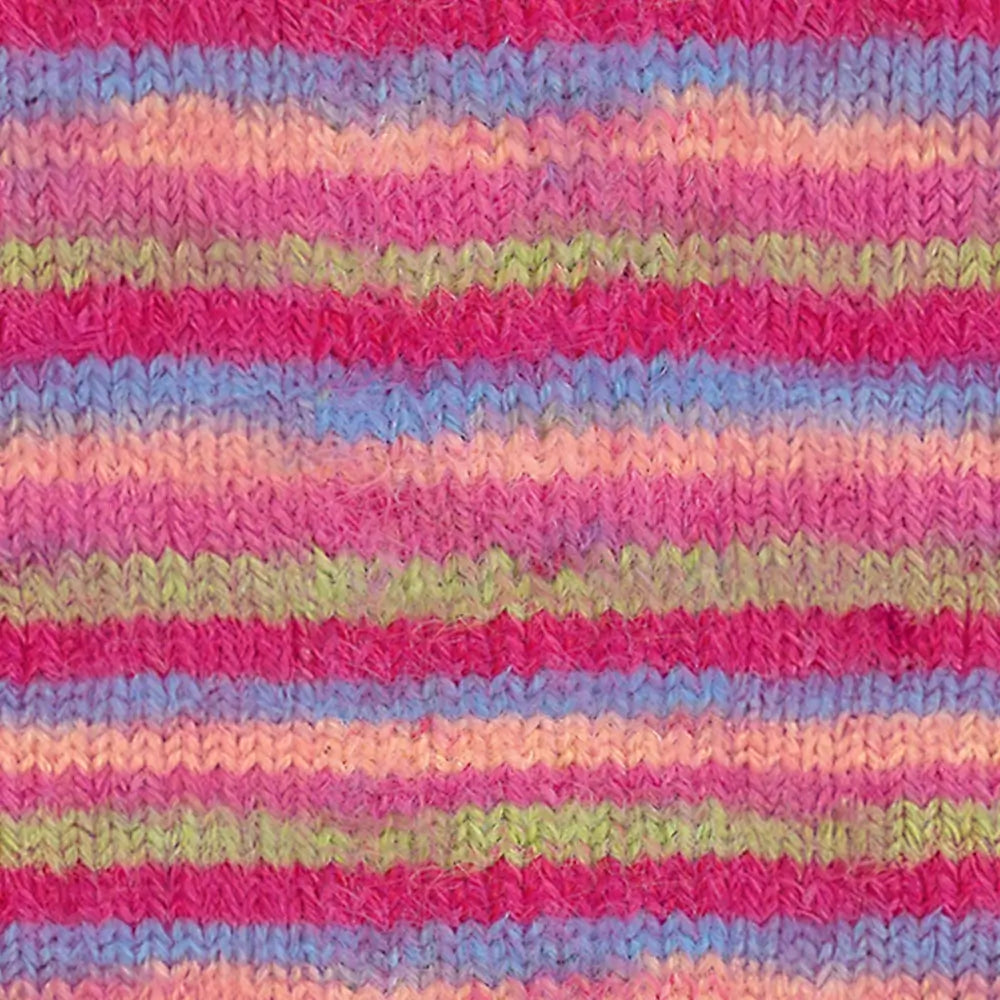 #Farbe_Lana Grossa Cosy Socks | 152 Tulpenrot/Veilchenblau/Lachsrosa/Pink/Hellgrün