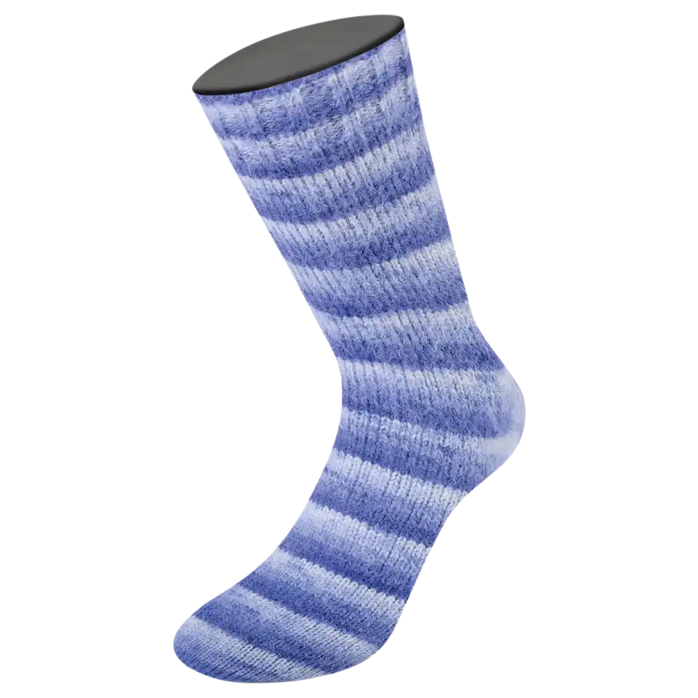 #Farbe_Lana Grossa Cosy Socks | 101 Blauviolett/Veilchenblau/Zartviolett/Weiß