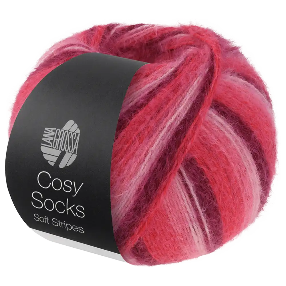 #Farbe_Lana Grossa Cosy Socks | 105 Bordeaux/Rosa/Himbeer/Pink