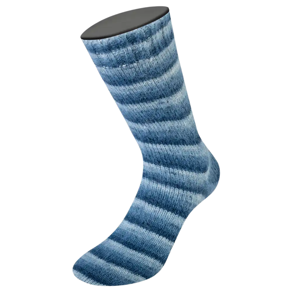 #Farbe_Lana Grossa Cosy Socks | 106 Schwarz-/Grau-/Rauch-/Weißblau
