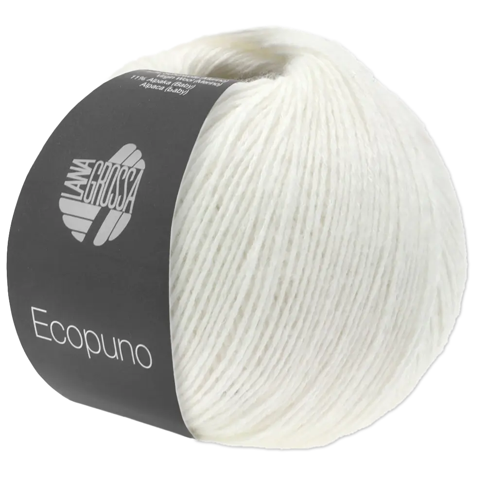 LANA GROSSA ECOPUNO Superweiches Netzgarn aus Baumwolle Häkelwolle, 215 m (72 % Baumwolle kombiniert mit Merino und feinem Alpaka, Superweiches Netzgarn aus Baumwolle, Merino & Alpaka), 50 g