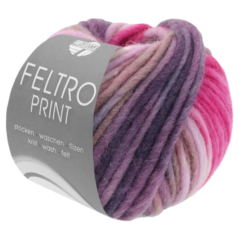 #Farbe_Lana Grossa Feltro Print | 396 Pink/Rosa/Antikviolett/Pflaume