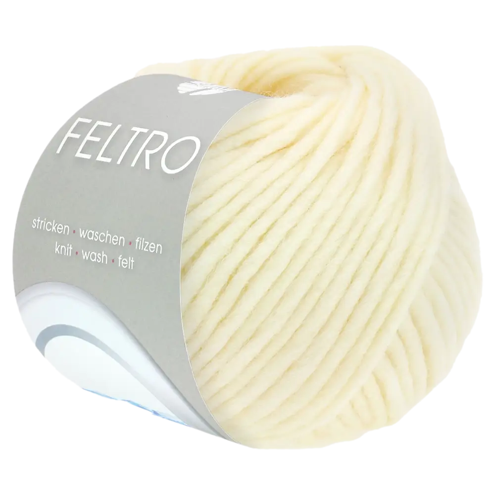 #Farbe_Lana Grossa Feltro Uni | 01 Rohweiß