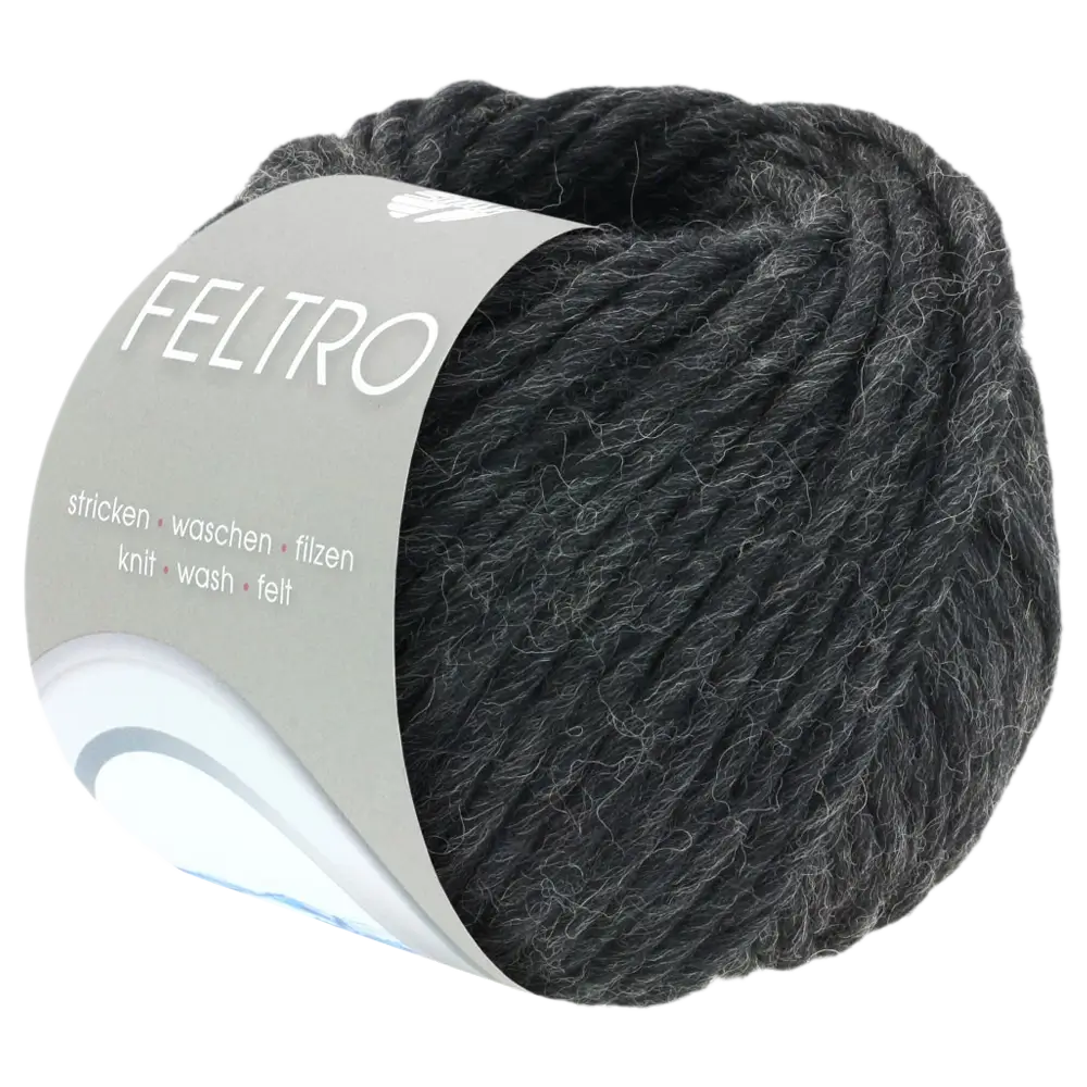 #Farbe_Lana Grossa Feltro Uni | 25 Anthrazit