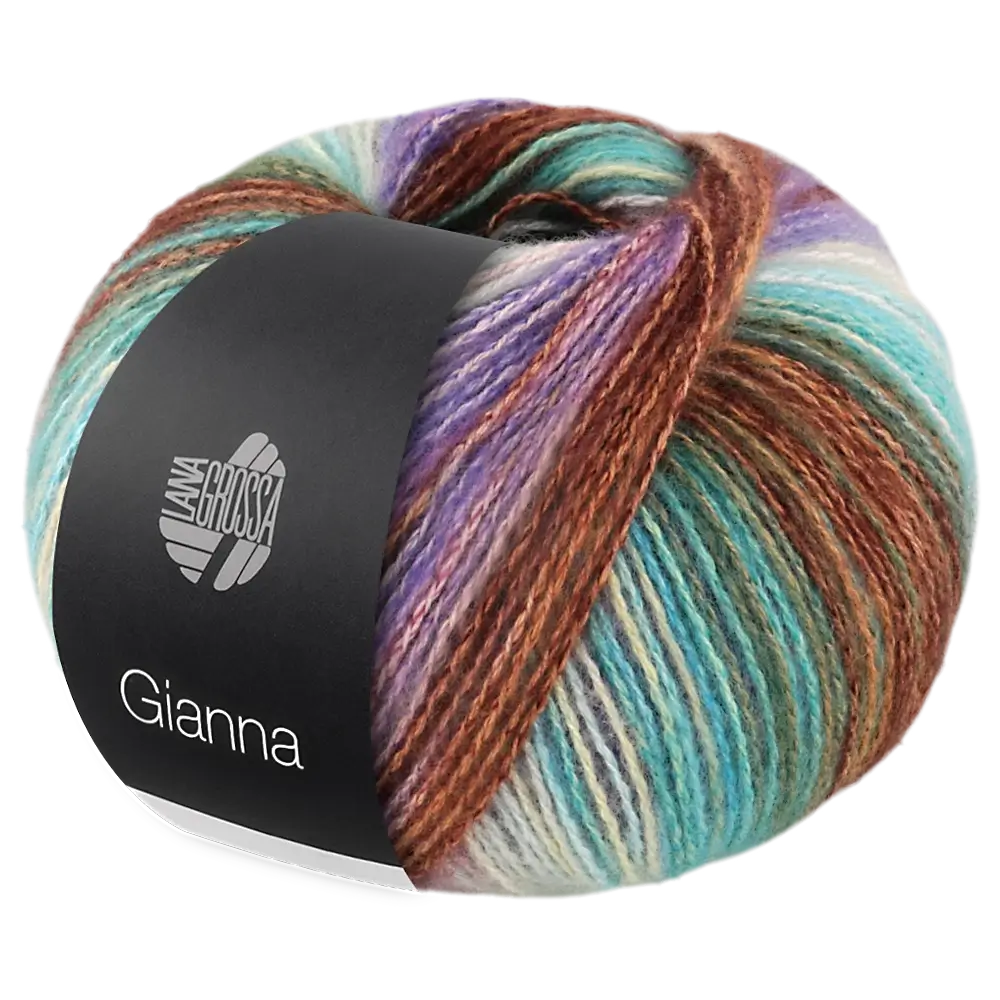 #Farbe_Lana Grossa Gianna | 01 Türkis/Braun/Violett/Rosa/Mint/Rohweiß