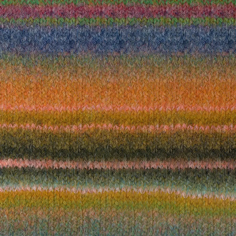 #Farbe_Lana Grossa Gigante Multi | 105 Graugrün/Rotviolett/Dunkeljeans/Gelborange/Geranienrosa/Oliv/Moosgrün